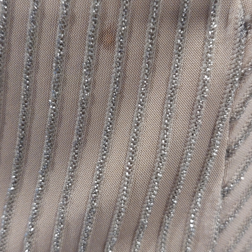Silver Asymmetrical Plunge Neck Mini Dress - Picture 6 of 7